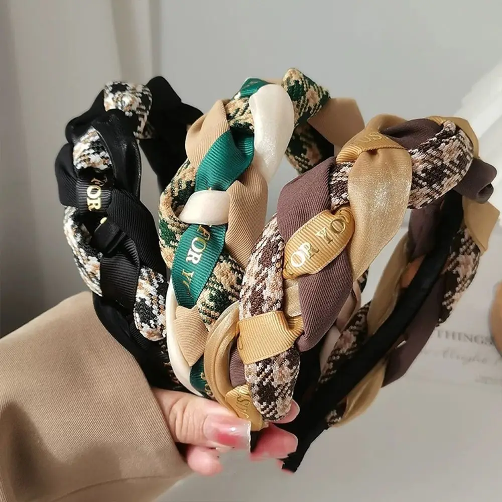 

Korean Fashion Retro Lattice Twisted Braid Headband Women Girl Sweet Hairband Simple Hair Hoop Headwear Hair Accessories