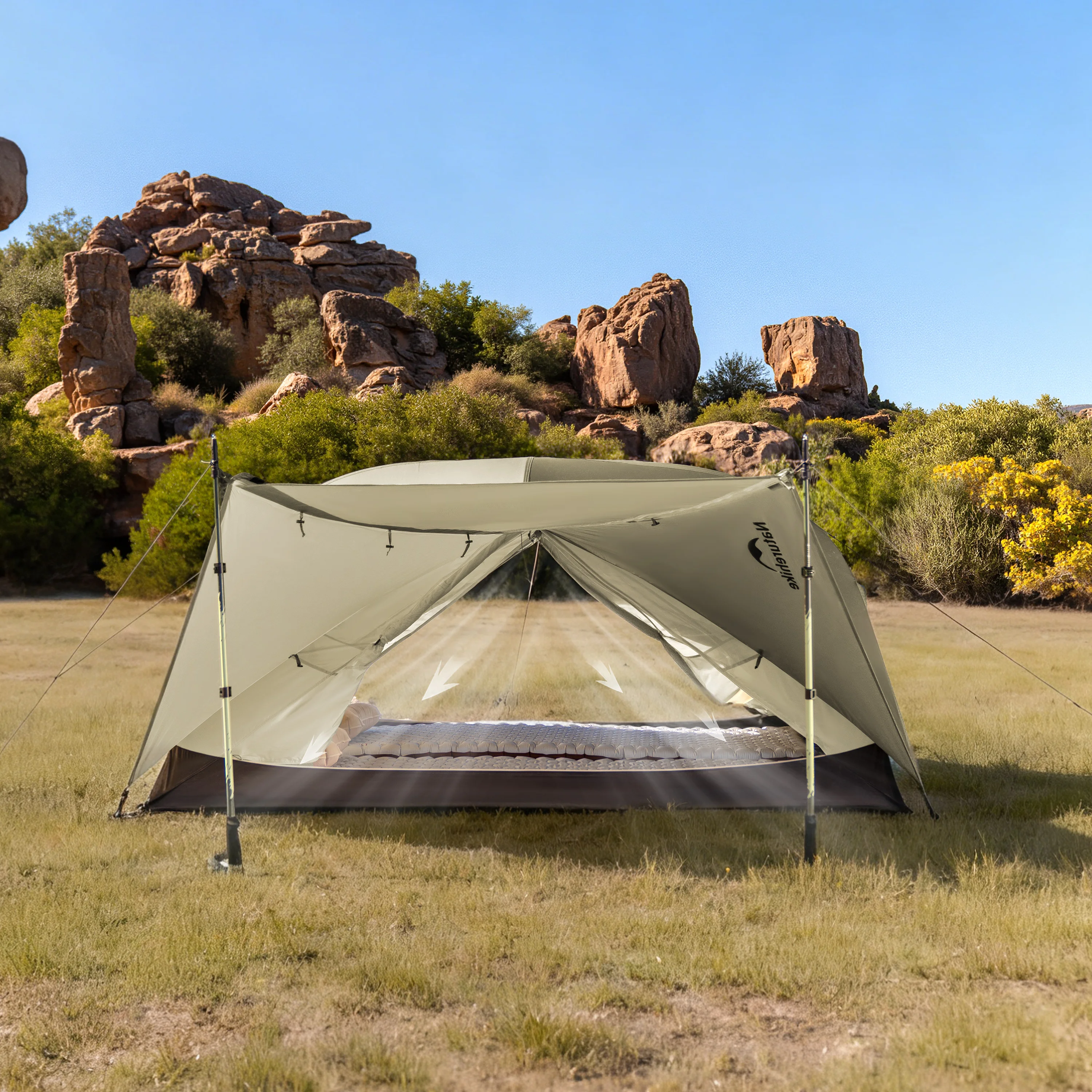 Фото Палатка Naturehike Mongar Pro Ultralight для 1-2 человек, 20D нейлон, двухслойная, водонепроницаемая, для походов и кемпинга, 3 сезона №1
