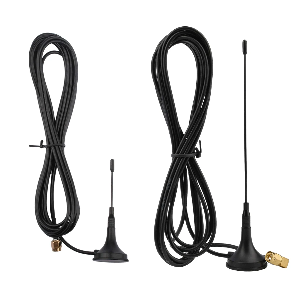 433-860MHZ Sucker Antenna SMA Straight/Curved Male TV/Car Antenna 5dBi 50 Ohm Impedance Copper Magnetic Base Rubber Antenna