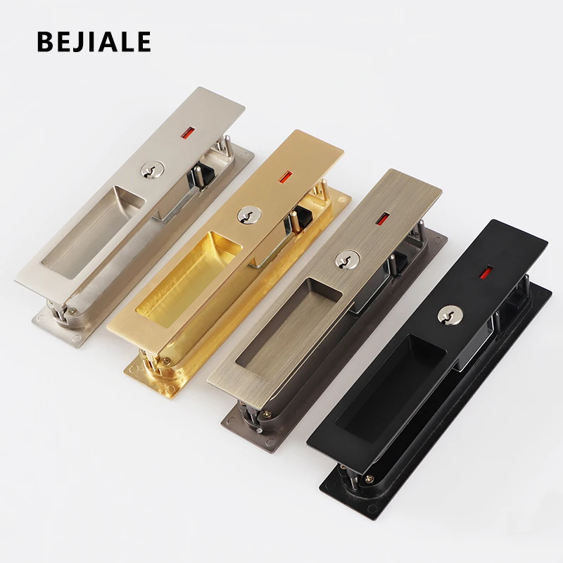 Раздвижная дверей из дерева с крючком внутренняя со встроенной ручкой для ванной