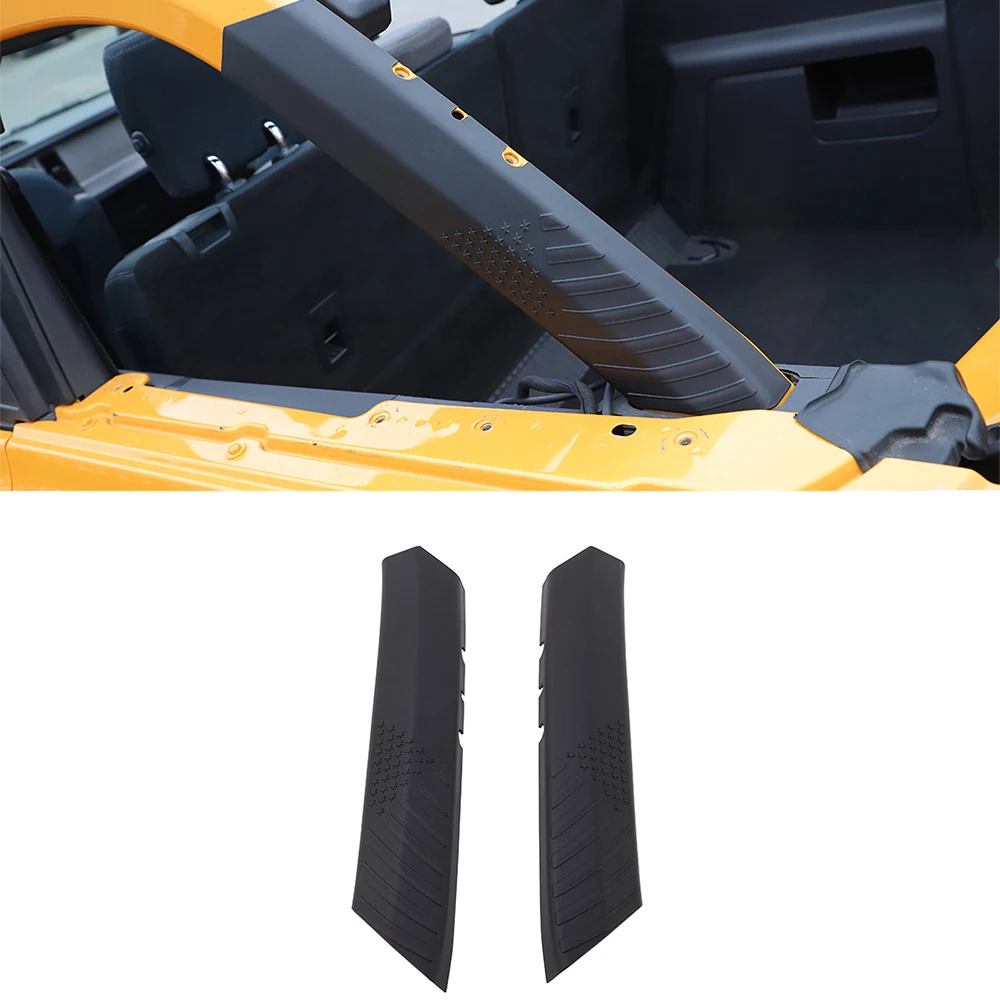 

Car Trunk Anti-roll Beam Guard Protection Decoration Cover for Ford Bronco 2021 2022 4-Doors Car External Accessories ABS Black