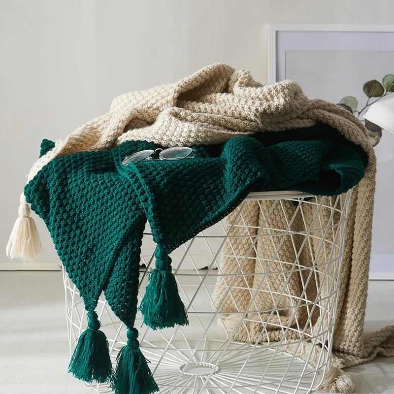 

Nordic Knitted Blanket On The Bed Sofa Throw Thread Blankets For Bed Travel TV Nap Blankets Soft Towel Bed Tapestry