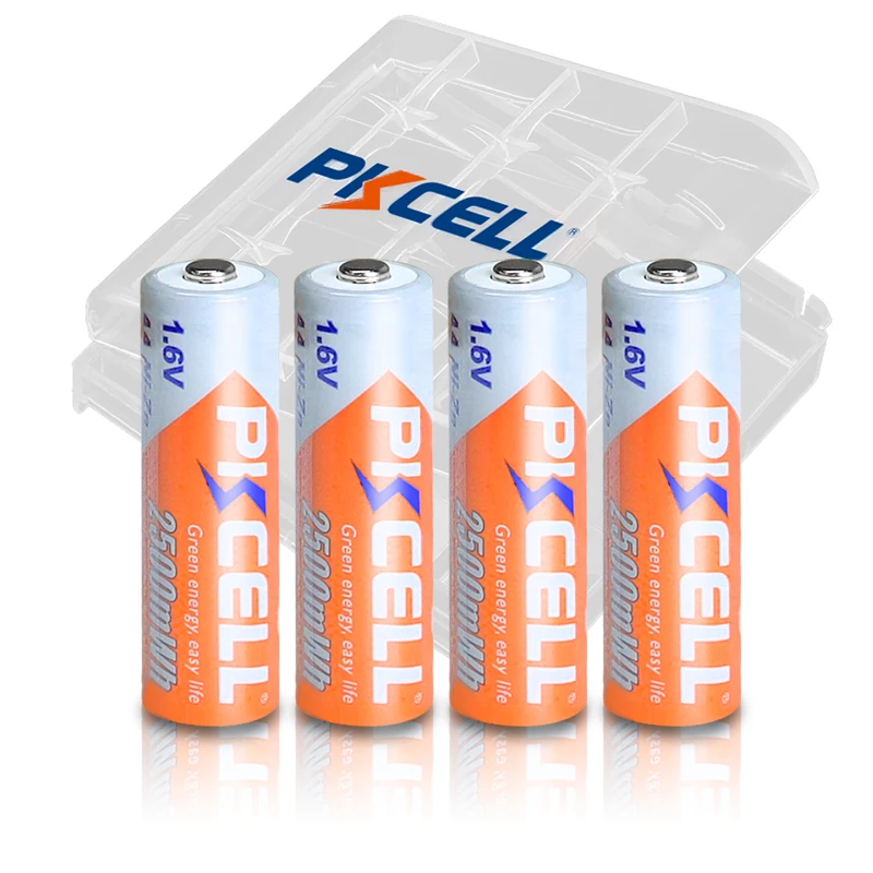 

4-100Pcs 1.6V AA NIZN Rechargeable Battery NIZN Charger PKCELL NI-ZN 2500mWh 2A Size for Toys