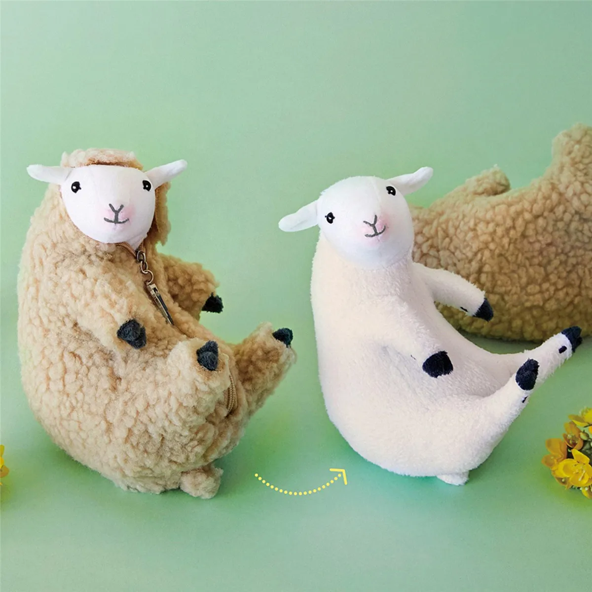 

17cm Cute Cartoon Dressed Sheep Doll Comfortable Soft Zipper Lamb Transformed Doll Birthday Gift for Kids