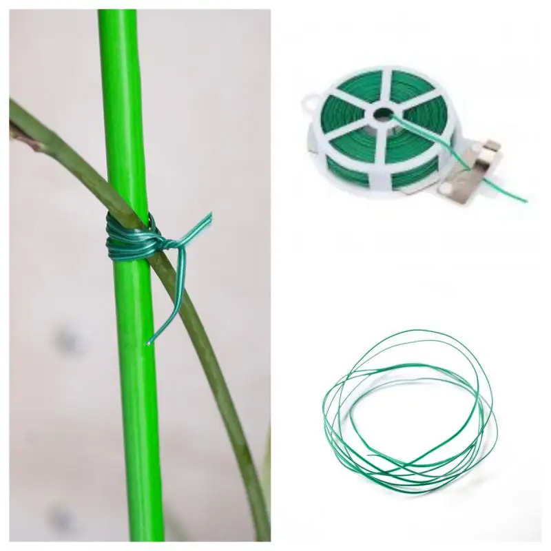 

20m/30m/50m/100m Multifunctional Plastic Steel Twist Tie Sturdy Reusable Garden Flower Plant Support Strap Tie Plant Accessories