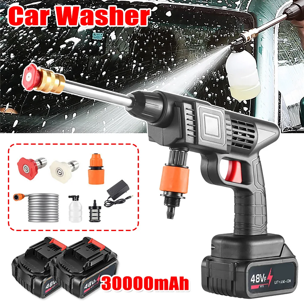 

Wireless High Pressure Car Washer 300W 30000mAh Foam Generator Water Gun Spray Cleaner Portable Car Washing Machine