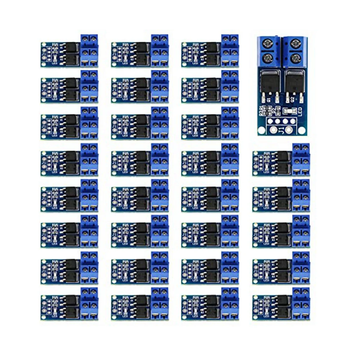 

30PCS MOSFET Switch Drive Module DC 5V-36V 15A(Max 30A) 400W Dual High-Power 0-20KHz PWM DC Motor Speed Controller