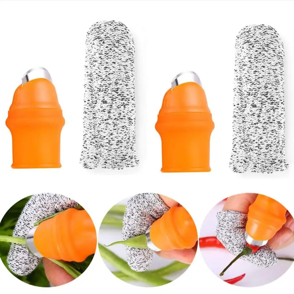 

2 sets Thumb Cutter Gardening Tools Pruning Shears Garden Picking Plant Vegetables Separator Multifunction Finger Tool Kitchen