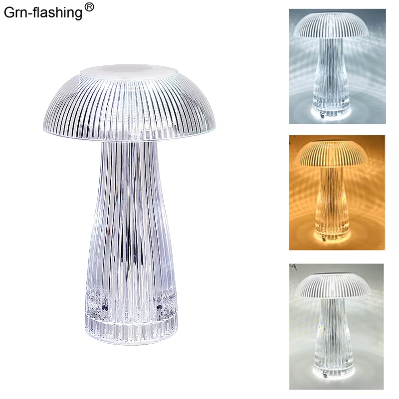 

Touch Switch Crystal Table Lamp 3 16 Colors Decorative Atmosphere Lights for Porch Corridor Jellyfish Night Light Decor Bedroom