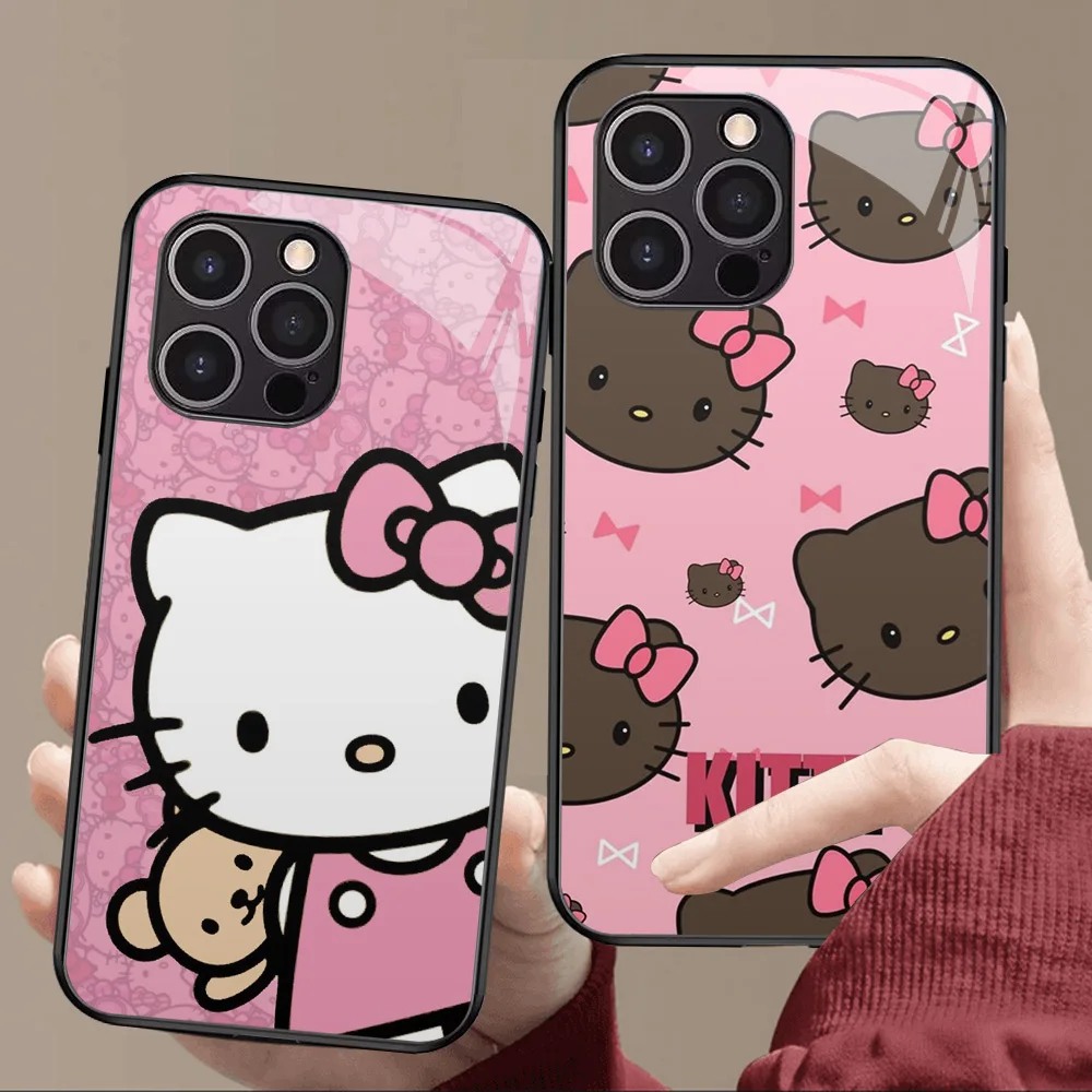T-60 Cute Hello Kitty чехол из закаленного стекла для Xiaomi POCO X6 C61 Redmi Note 9A 9 9C 9T 9S Pro Max 5G