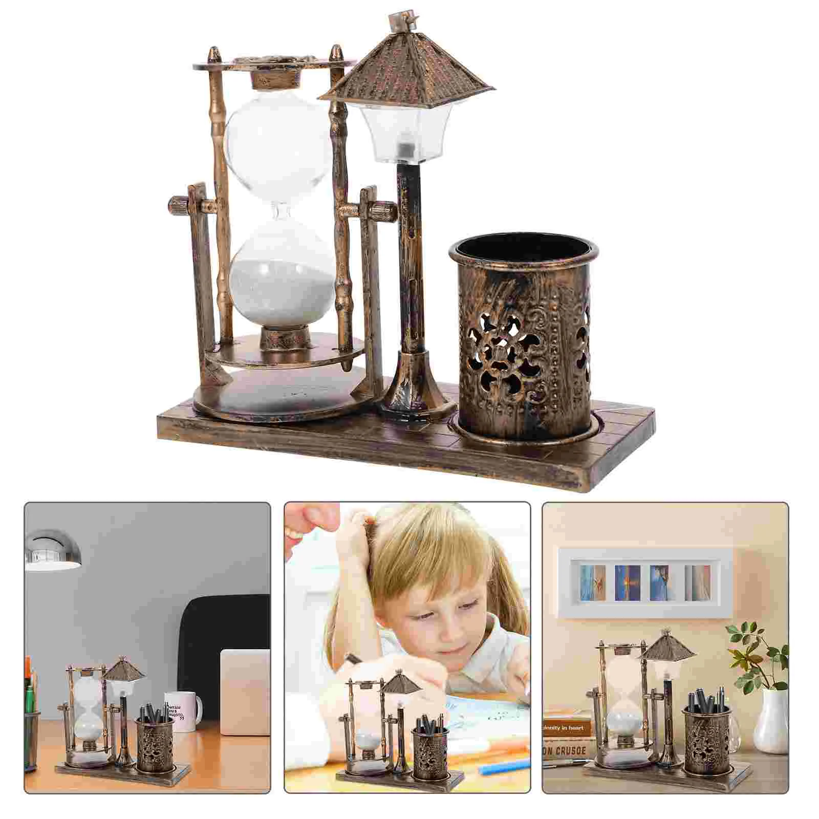 

Hourglass Sandpen Holder Lamp Desktop Decor Ledquicksand Street Ornamenttimer