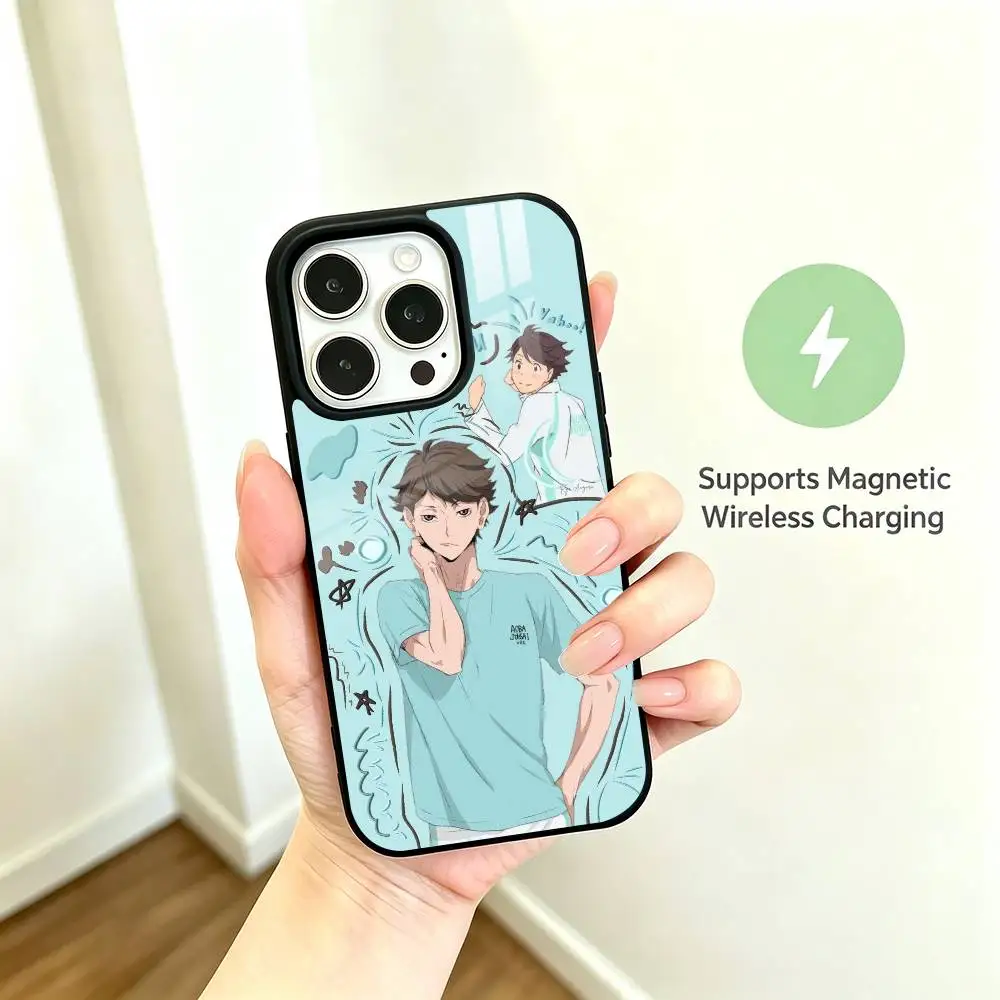 Фото Чехол для телефона Haikyuu Toru Oikawa для iPhone 17, 16, 15, 14, 13, 12, 11 Plus, Pro. Поддерживает магнитную беспроводную зарядку. №3