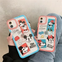 disney mickey minnie cartoon phone cases for iphone 13 12 11 pro max xr xs max 8 x 72022 fashion transparent waterproof cover