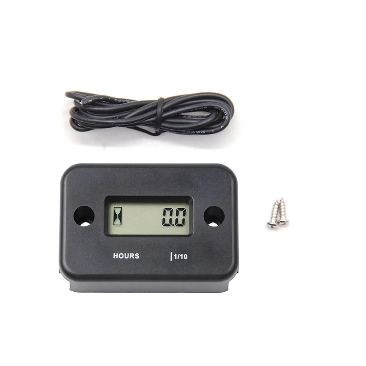 

Waterproof LCD Display Digital Hour Meter Inductive Timer for Bike Motorcycle ATV Snowmobile Engine, Black