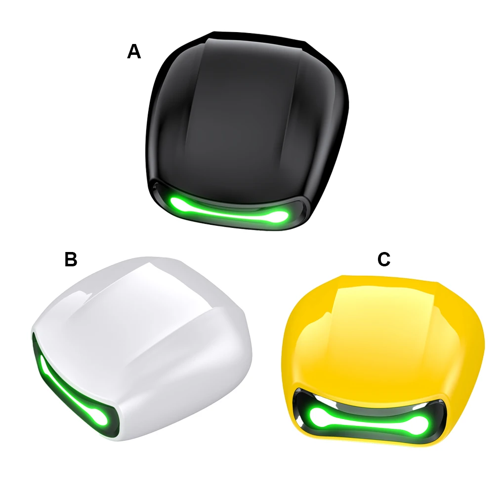 

Wireless Breathing Light TWS Earphone with Charging Case Low Latency Bluetooth-compatible Gaming Headset Yellow