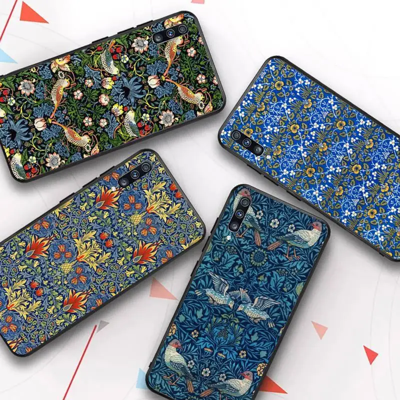 

William Morris Strawberry Thief Phone Case for Samsung A51 01 50 71 21S 70 31 40 30 10 20 S E 11 91 A7 A8 2018