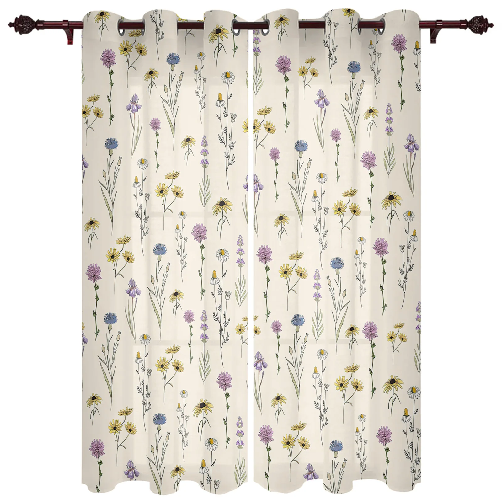 

Фотофон с акварелью и цветами для спальни