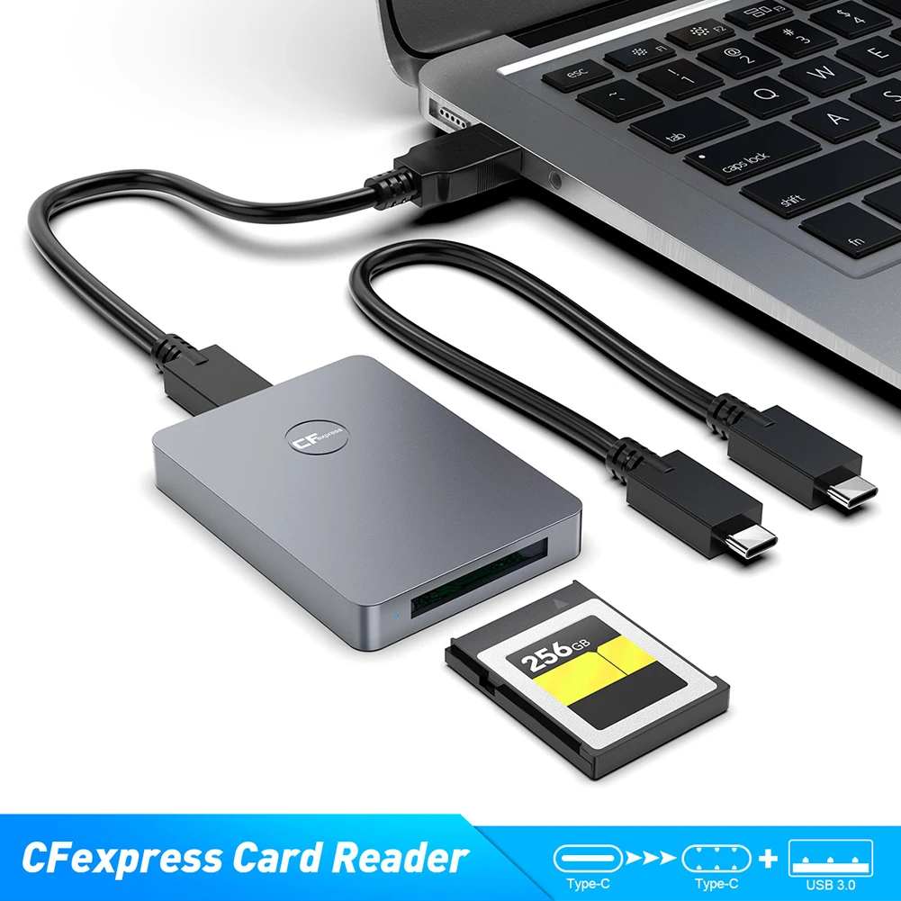 Lector de tarjetas USB CFexpress tipo B, adaptador USB3.1 Gen2 10Gbp para Win XP y Cable para SLR, accesorios de ordenador portátil, lector de tarjetas