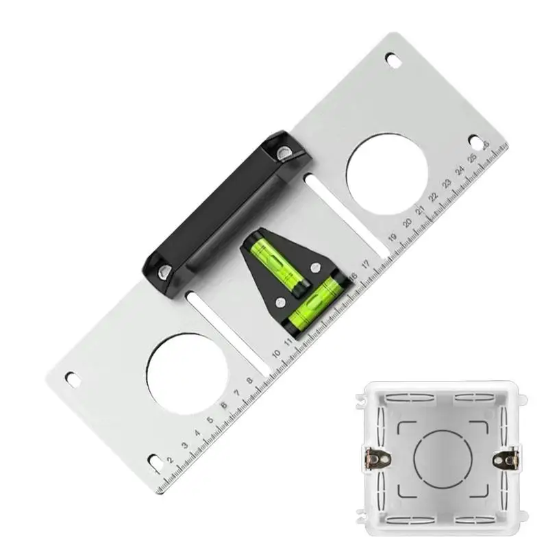 

Stainless Steel Level Ruler Bottom Box Drawing Line Artifact Practical Water Electrician Switch Socket Positioning Tool Template