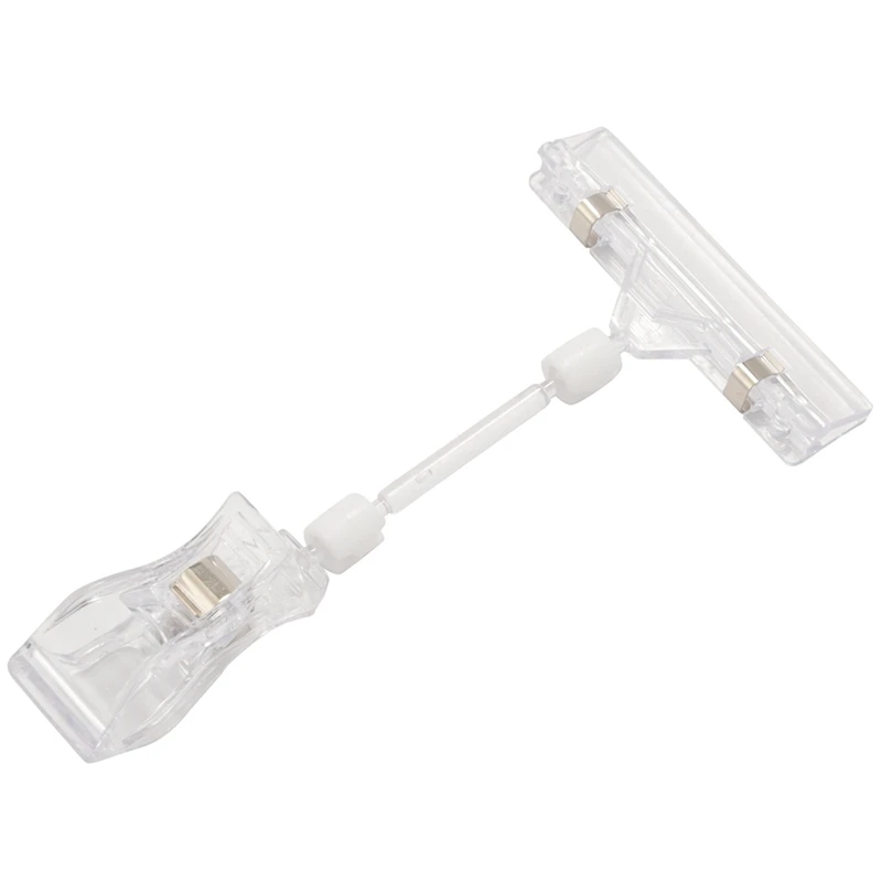 

10Pcs 6.5 Inch Height Transparent Plastic Double Clips Adjustable Sign Card Display Holder