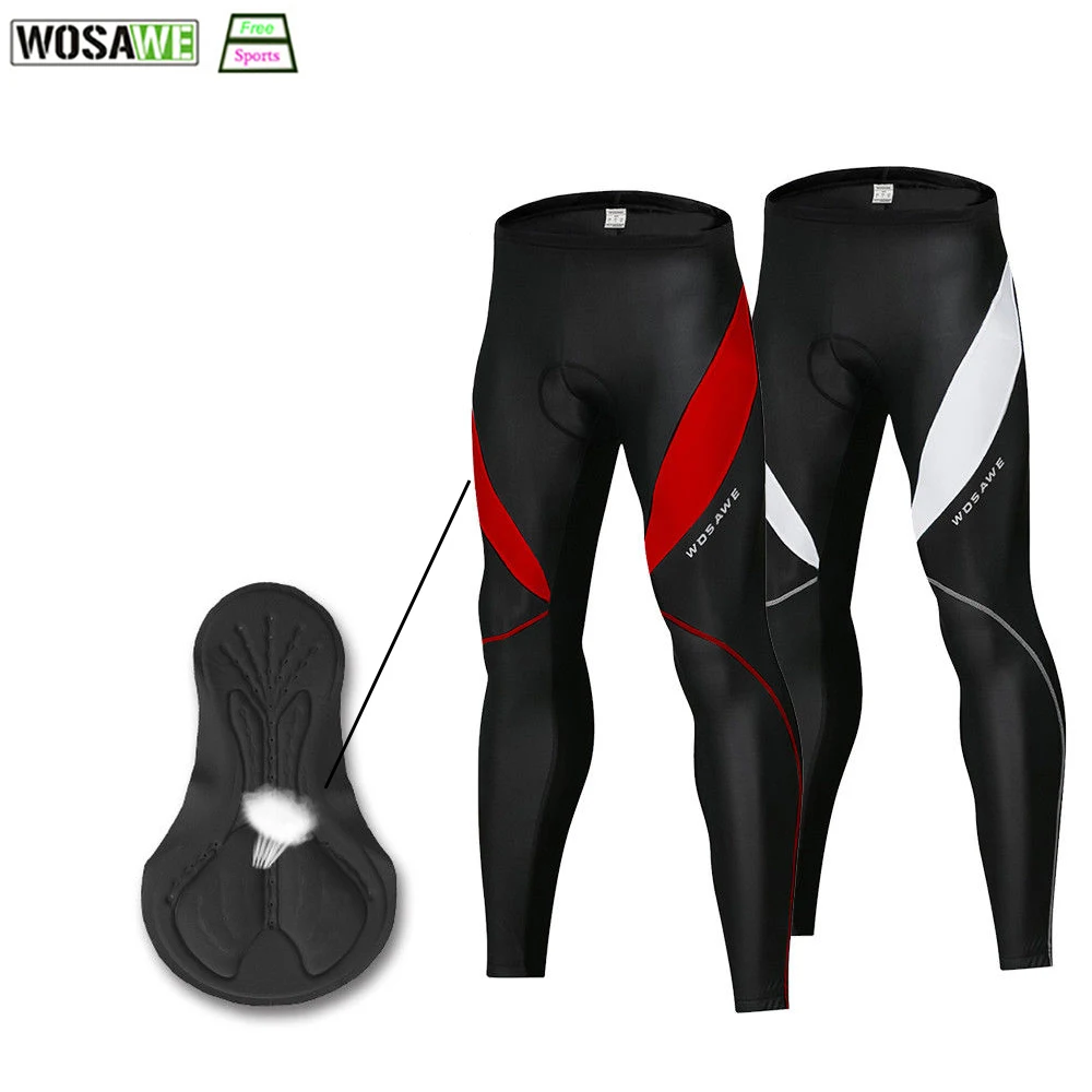 

WOSAWE Cycling Pants Men MTB Pants Long Built-in 3D Pad Tights Bike Wear Quick Dry Mountain Bike Mens Tights Bicycle Trouser