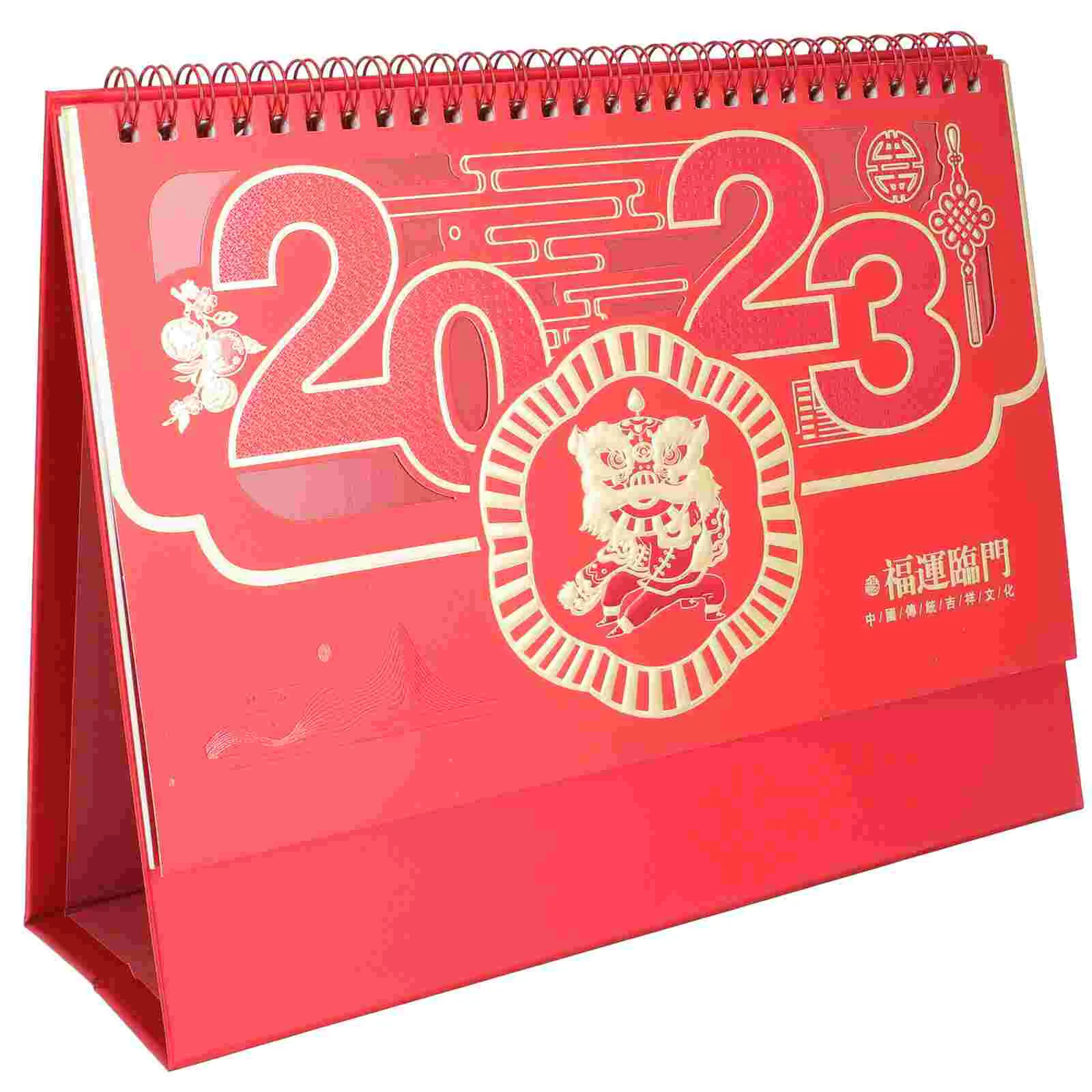 

Calendar Desk Standing Rabbit Chinese Monthly Planner Tabletop Desktop Lunar Year Traditional Calendars Decor Pad Adornment