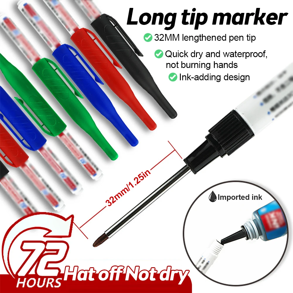 

Solid Carpenter Mechanical Pencil With Sharpener For Woodworking Construction Long Head Carpenter Pencil Stationery Supplies