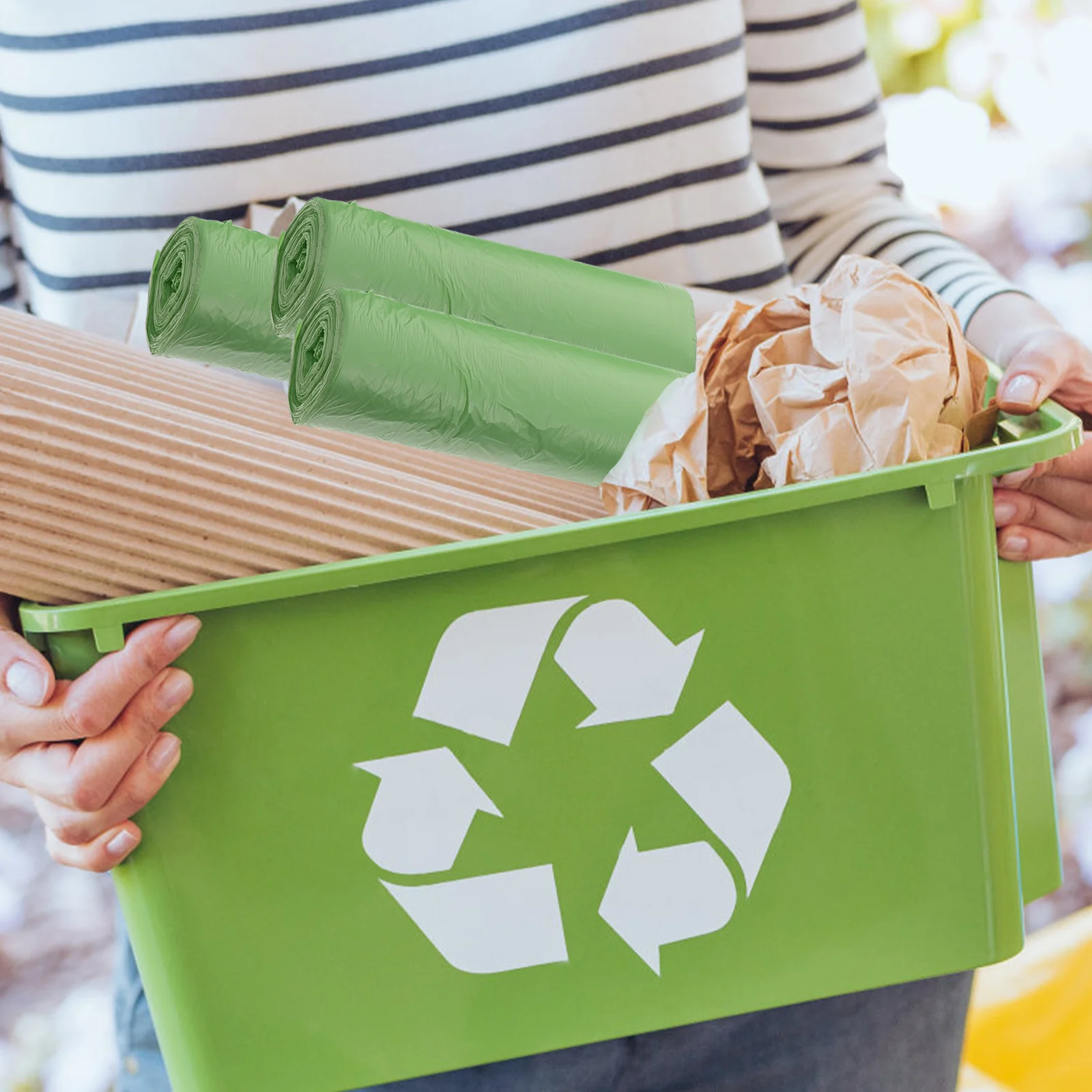 100 Pcs Biodegradable Garbage Bags Compost Trash Rubbish Classified Thicken Compostable Waste