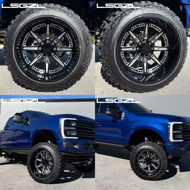 Фото Колесные диски LSGZL Black Deep Dish, кованые, для грузовиков, 20x10, 22x12, 22x14, 24x12, 24x14, с креплением 6, 8, 6x139.7, 6x5.5, 8x6.5, 8x180, 10x22, для GMC №1