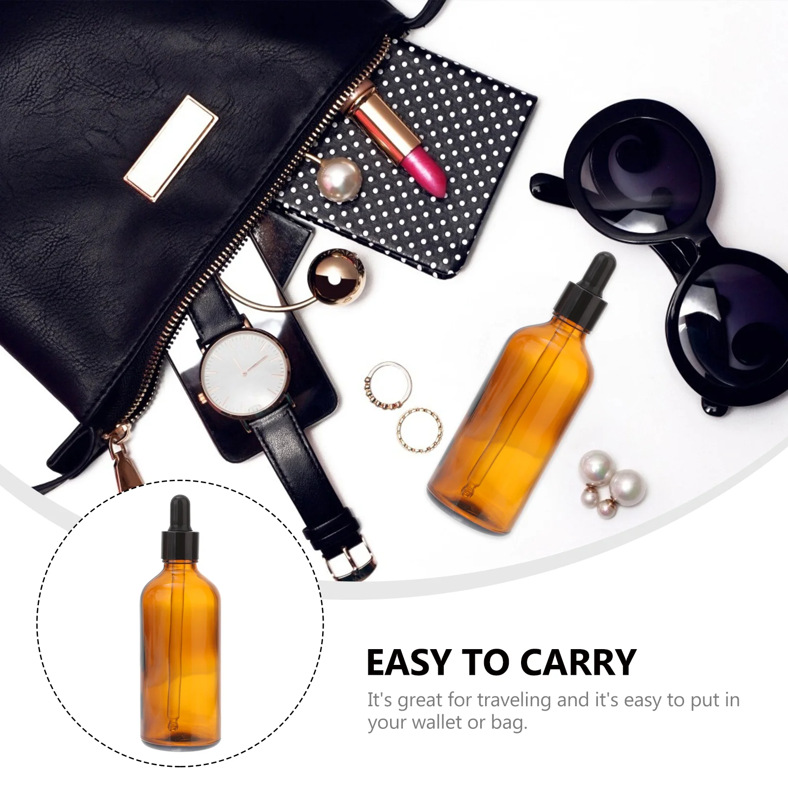 

10 Pcs Glass Essential Oil Bottle Storage Bottles Perfume Dispenser Dropper Durable Lotion Travel Portable Sub