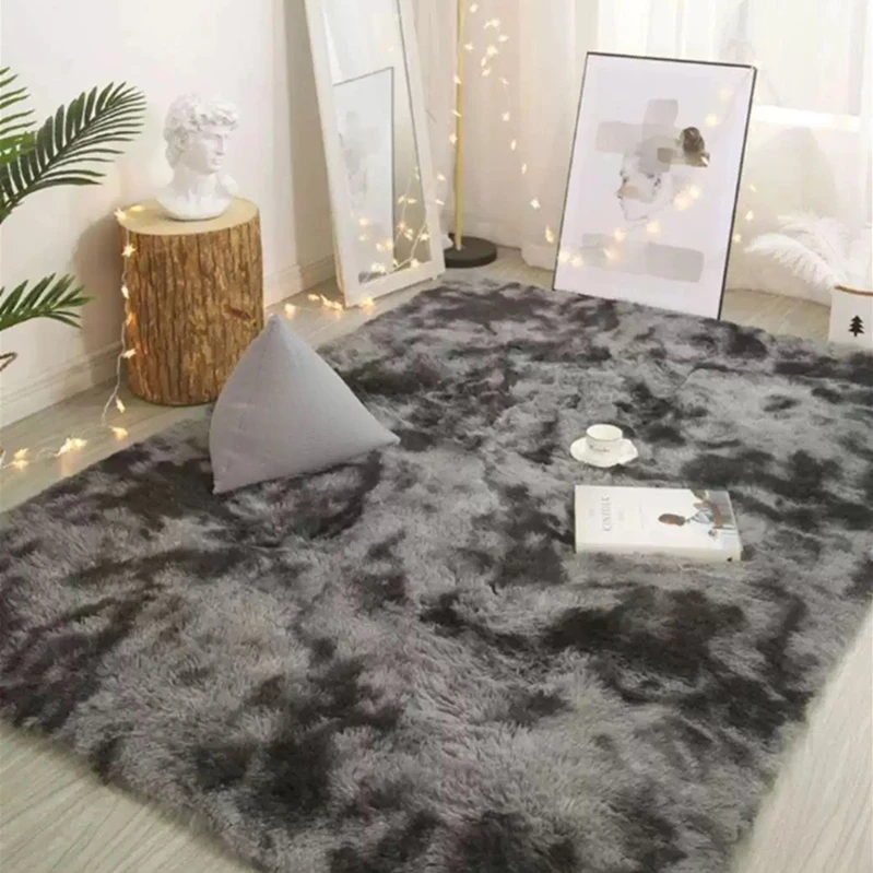 200*180cm Large Plush Carpet Living Room Decoration Fluffy Rug Thick Bedroom Carpets Anti-slip Floor Soft Lounge Rugs Solid Mat |