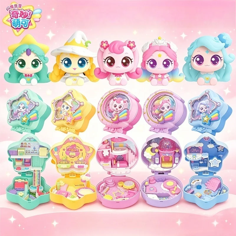 Фото ГОРЯЧАЯ НОВИНКА! Серия Teenieping Moonlight Cottage Treasure Box: Волшебная фигурка-игрушка, модель куклы из аниме, подарок на день рождения №5