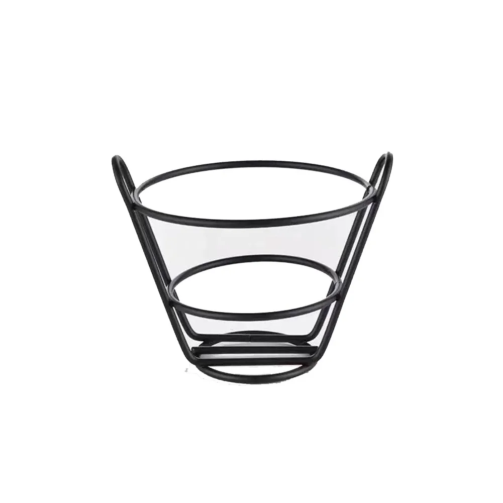 

Stainless Steel French Fries Basket Food Bucket Snack Chips Container Tableware Strainers Shaped Frying Fried Mesh Basket