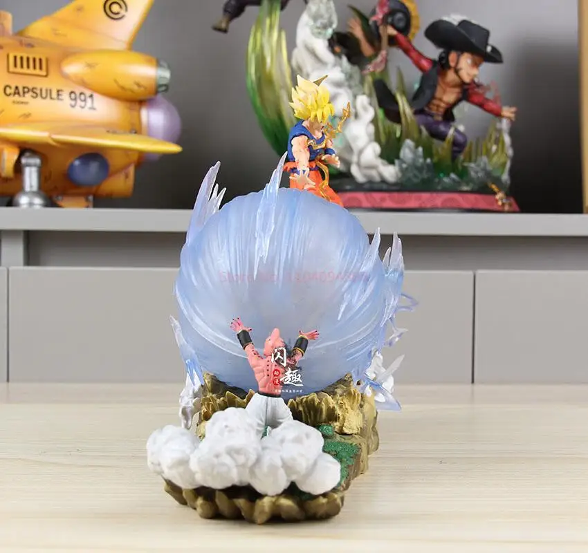 В наличии 19 5 см аниме Dragon Ball Z Majin Buu Vs Son Goku Фигурка Gk Статуя Фигурки ПВХ