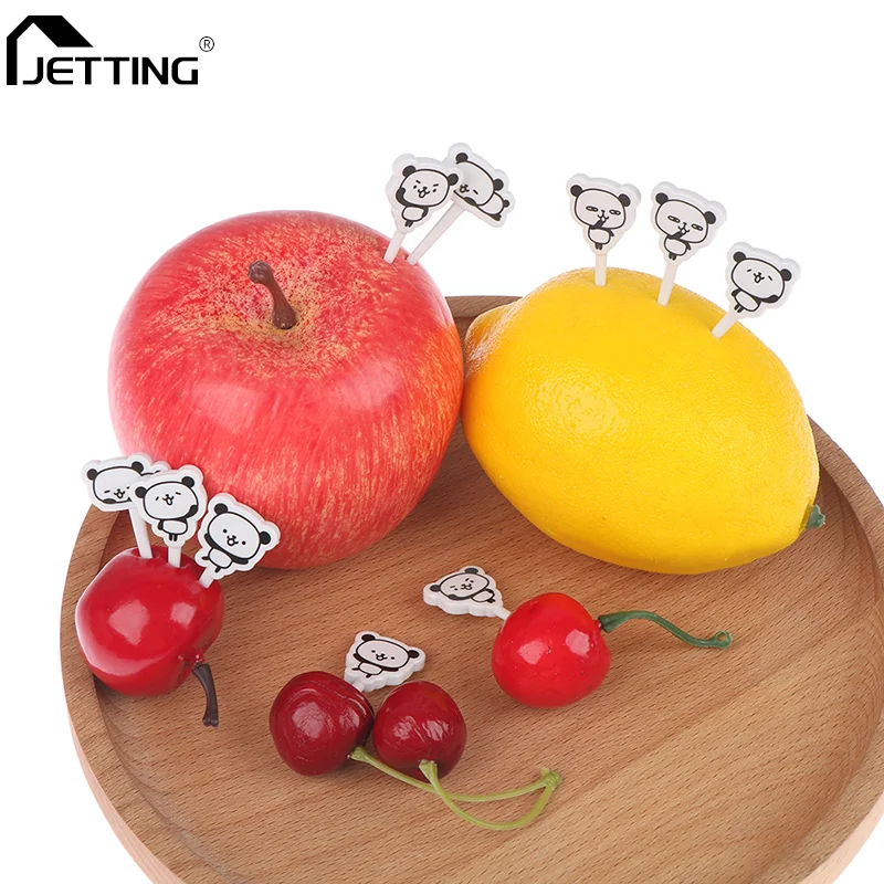 

10 шт./компл. мини-вилка для фруктов с изображением животных панды для детей закуска Пирожные Десерты зубочистка Bento праздничные украшения
