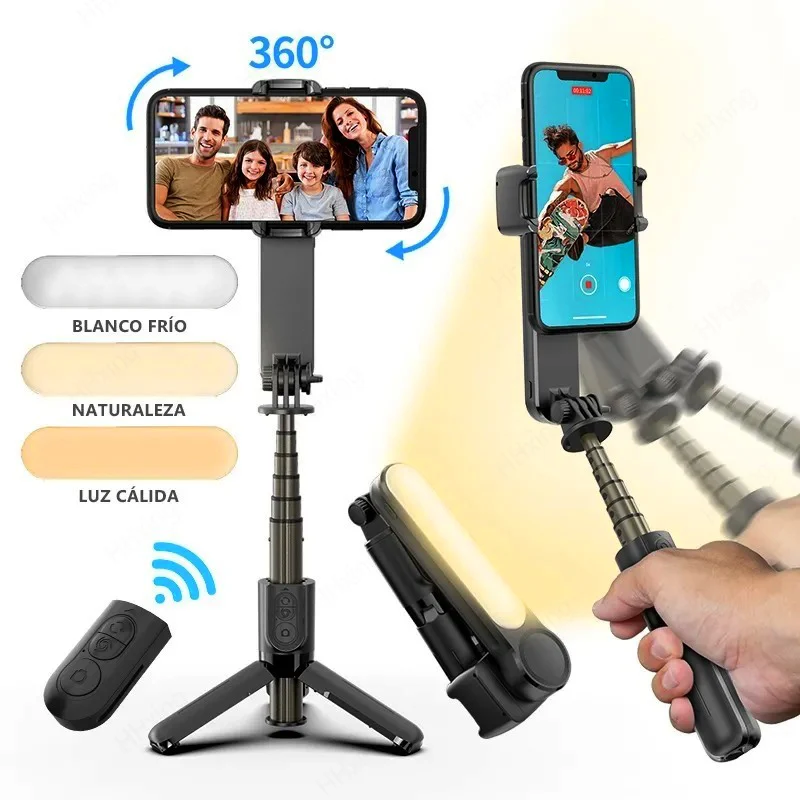 Gimbal Stabilizer Estabilizador Celular Smartphone Selfie Stick Fill Light Handheld Action Kameralar Gymbal Tripod Bluetooth