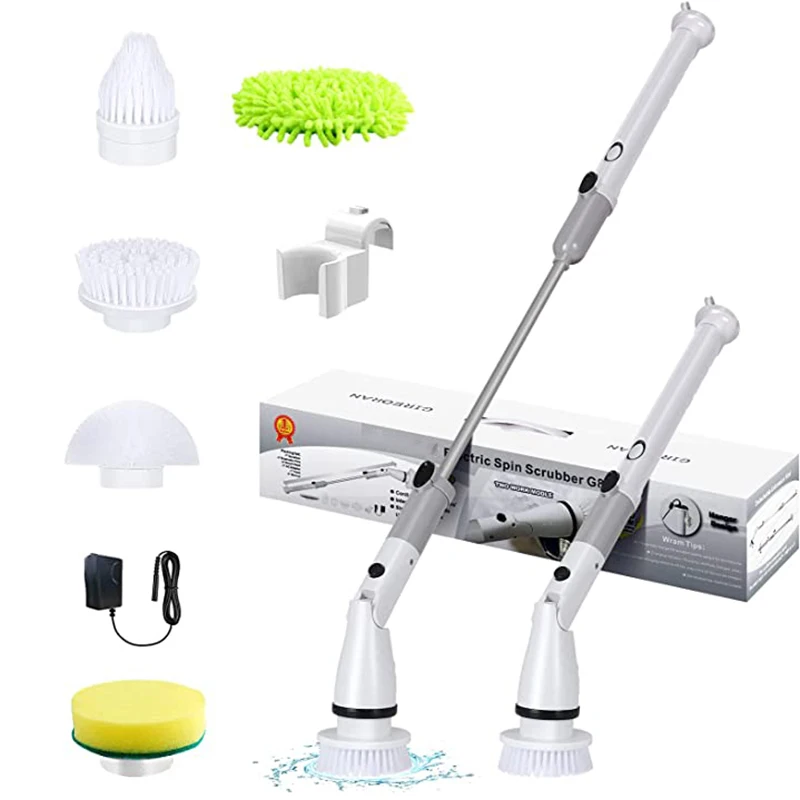 

Electric Cleaning Turbo Scrub Brush Wireless Window Wall Cleaner Adjustable Cleaning Brush Bathroom Kitchen Toilet Cleaning Tool
