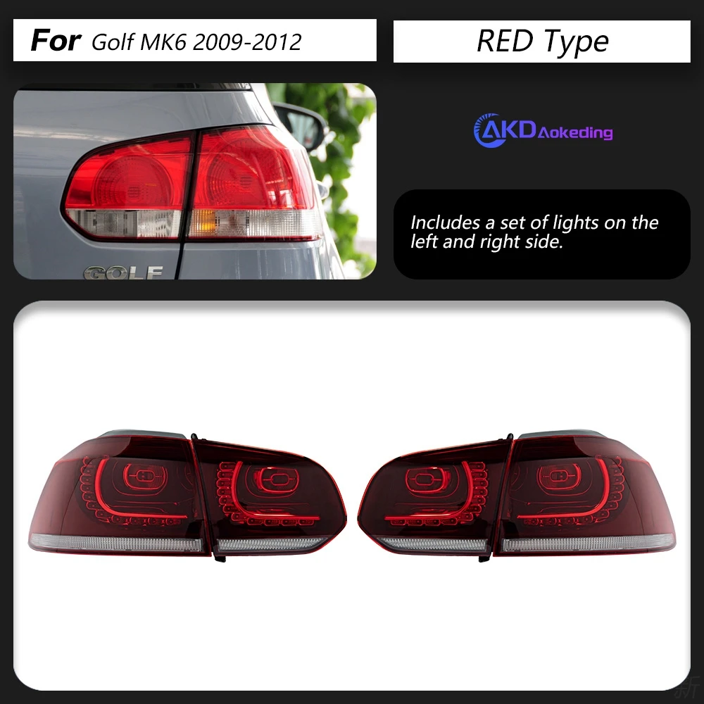 

AKD автомобильный Стайлинг для VW Golf 6 задние фонари 2009-2012 Golf6 R20 светодиодные задние фонари Светодиодные ДХО динамический сигнал тормоз задние автомобильные аксессуары