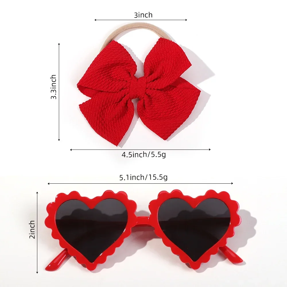 2 шт./компл. детские милые бантики повязка на голову солнцезащитные очки с героями