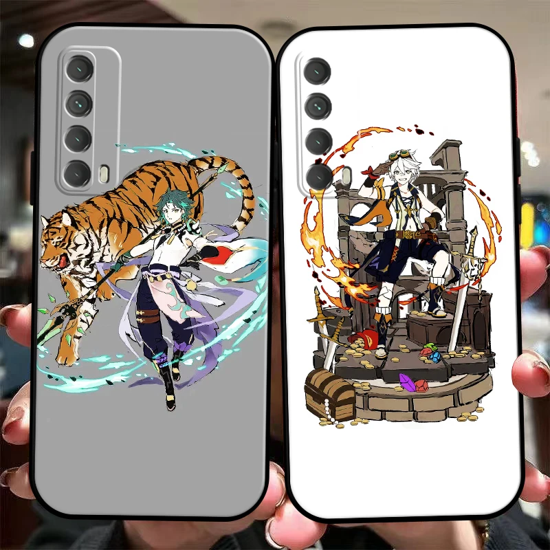 

Genshin Impact Project Game Phone Case For Huawei Honor 7A 7X 8 8X 8C 9 V9 9A 9X 9 Lite 9X Lite Black Carcasa Liquid Silicon
