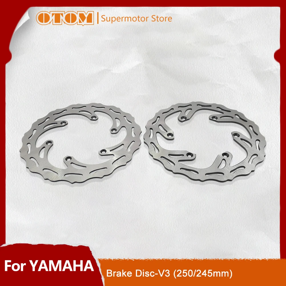 

OTOM Motorcycle Front 250mm Rear 245mm Brake Disc 6 Holes Steel Rotors For YAMAHA YZ125 YZ250FX YZ450F WR250F WR450F Motocross
