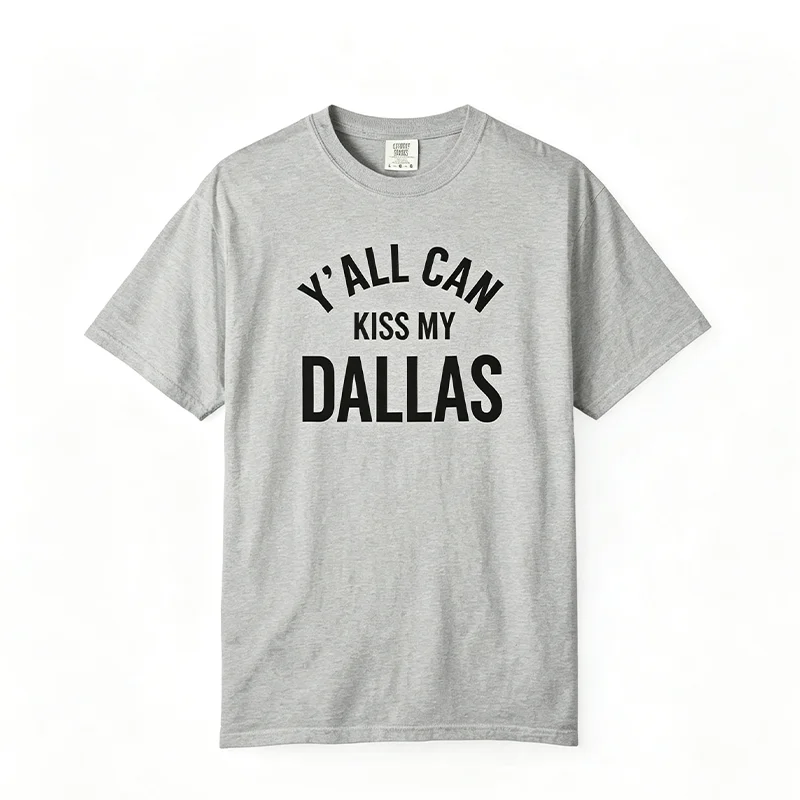 Фото Футболка Erling Haaland Y'all Can Kiss My Dallas, забавная футболка с надписью Texas Funny, футболка 2026, футболка с изображением норвежского футболиста, унисекс, хлопковая, Норвегия №4
