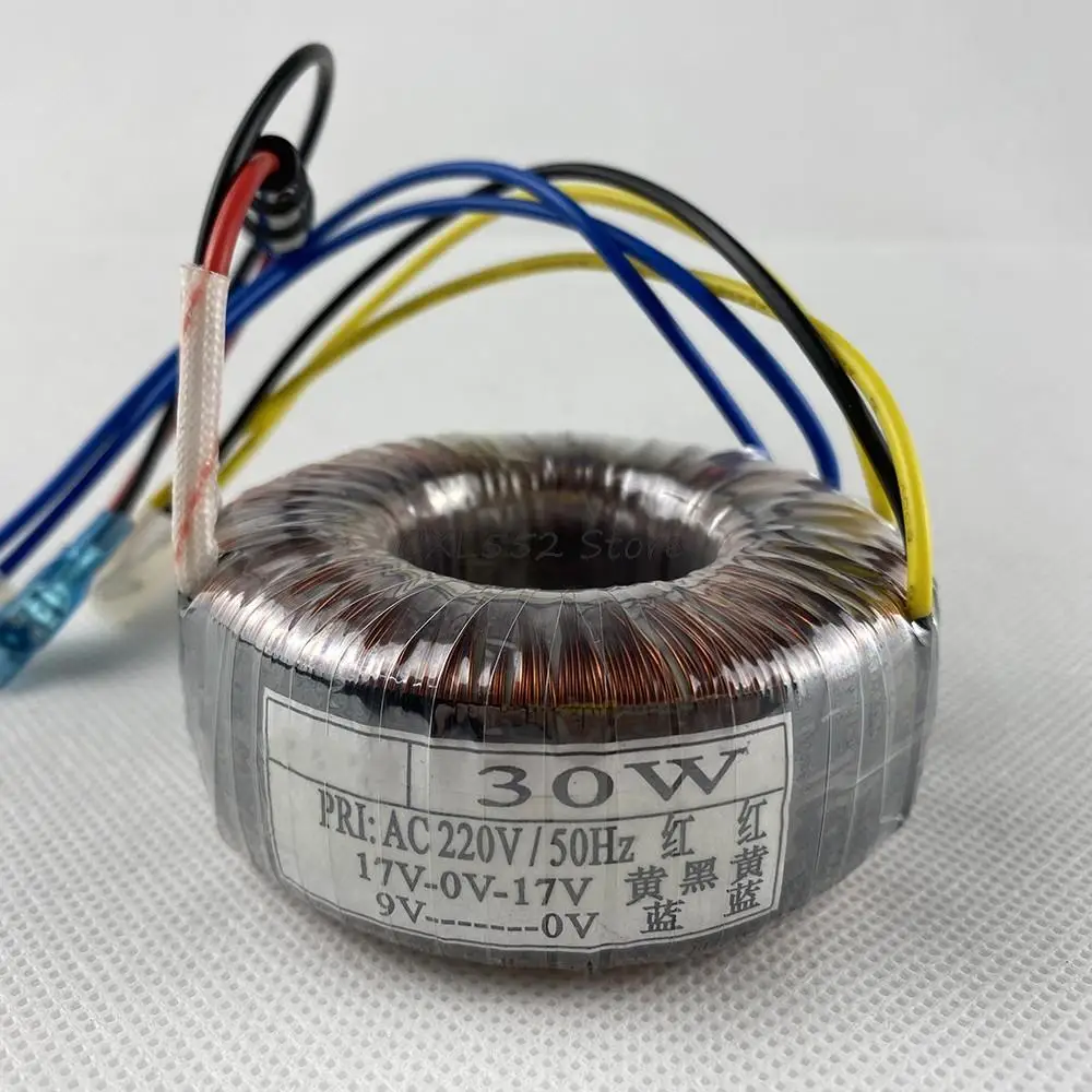 

1Pc 30W 30VA Toroidal Transformer 220V 50Hz Input 17V-0-17V 9V Output Amplifier Audio X-5 Preamp