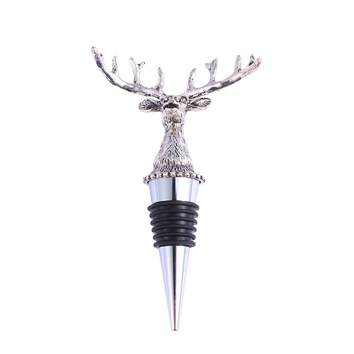 

Stopper Bottle Metal Animal Deer Head Stoppers Cork Pourer Elk Plug Rubber Fitting Spout Corks Reindeer Champagne Caps Antler