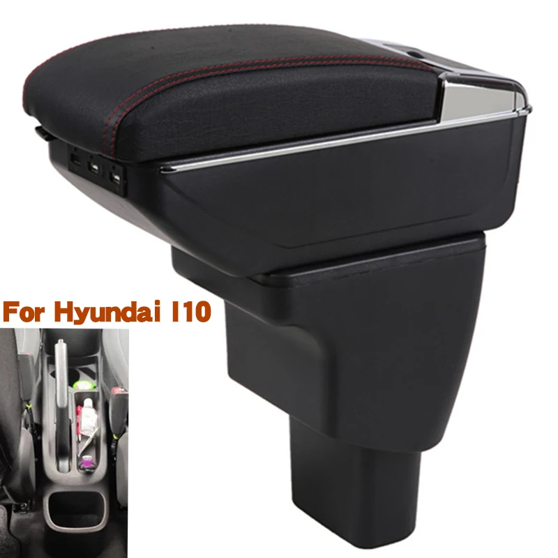 

Подлокотник автомобильный для Hyundai I10, вращающийся центральный подлокотник с USB-интерфейсом, аксессуары для украшения