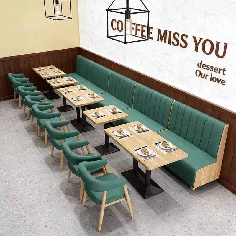 Фото Комплект мебели для столовой из массива дерева: диван-кровать, стол и стулья, современный дизайн, прочный пенополиуретан высокой плотности, для коммерческого использования №4