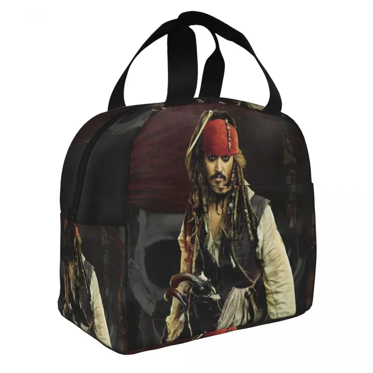 Pirates Of The Caribbean Lunch Bento Bags Portable Aluminum Foil thickened Thermal Cloth Lunch Bag for Women Men Boy