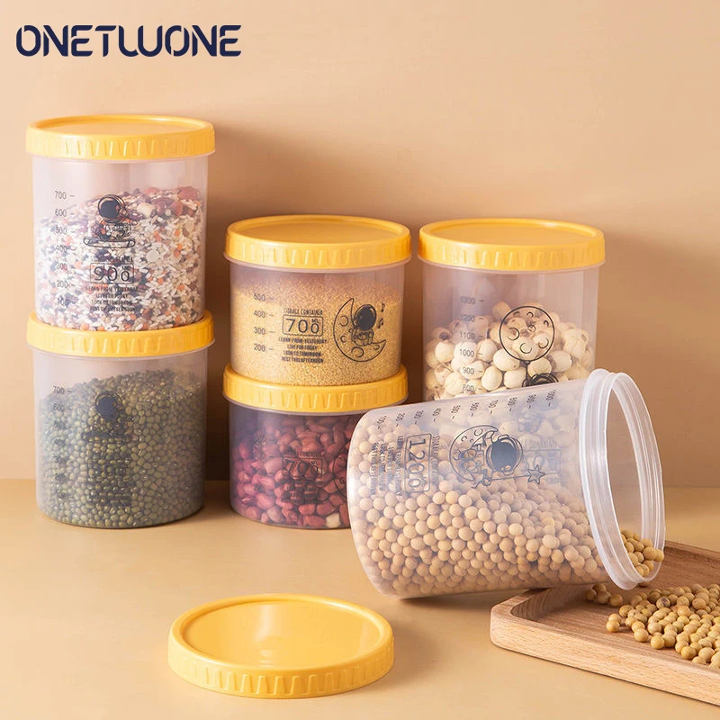 

Round Sealed Jar Transparent Plastic Food Jar Dried Fruit PET Flower Tea Biscuit Box Packaging Pickles Honey Bottles