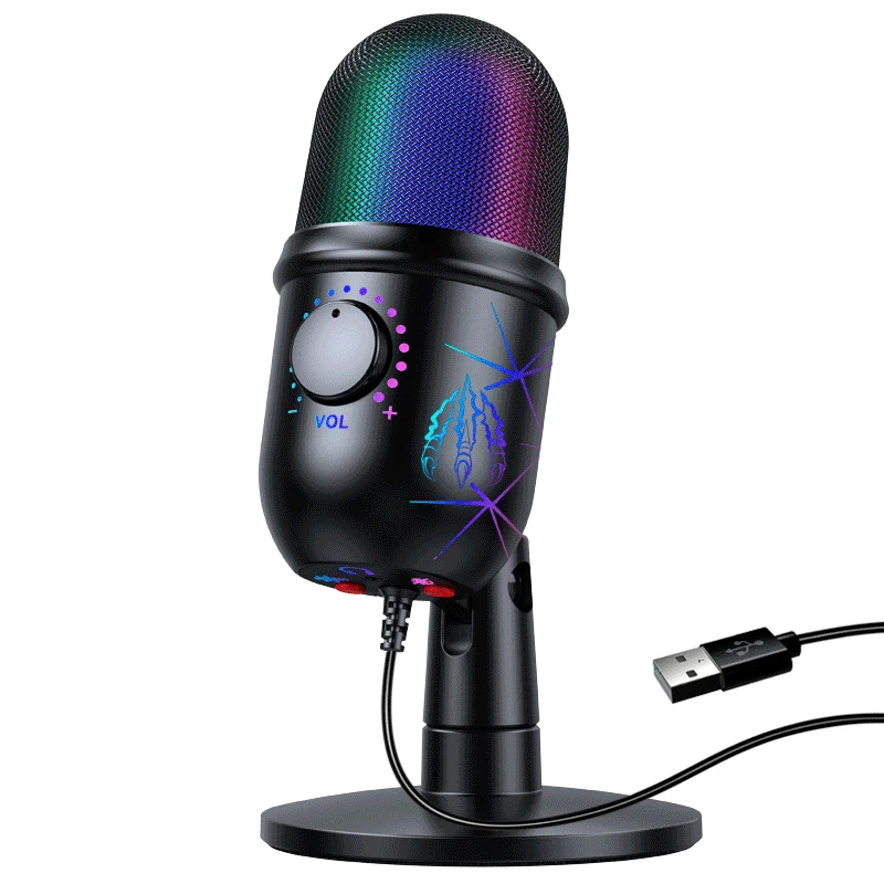 USB-микрофон игровой для подкастов конденсаторный настольный микрофон RGB YouTube |