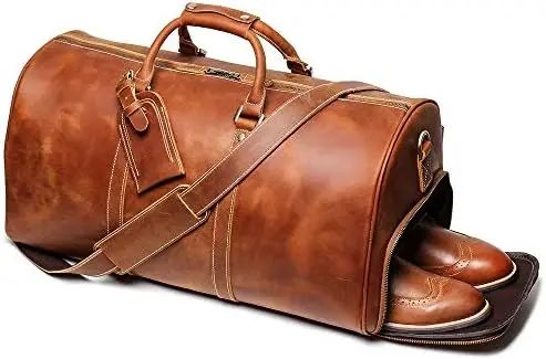 

Кожаная спортивная сумка для путешествий, Мужская классическая Подарочная кожаная сумка для выходных, ночная полностью зернистая ретро спортивная сумка для ручной клади YKK Zippe